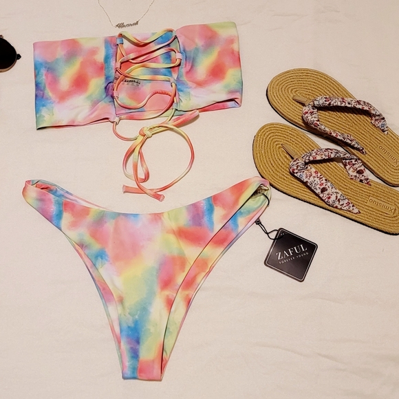 Zaful Tie Dye Bathing Suit - Picture 2 of 4